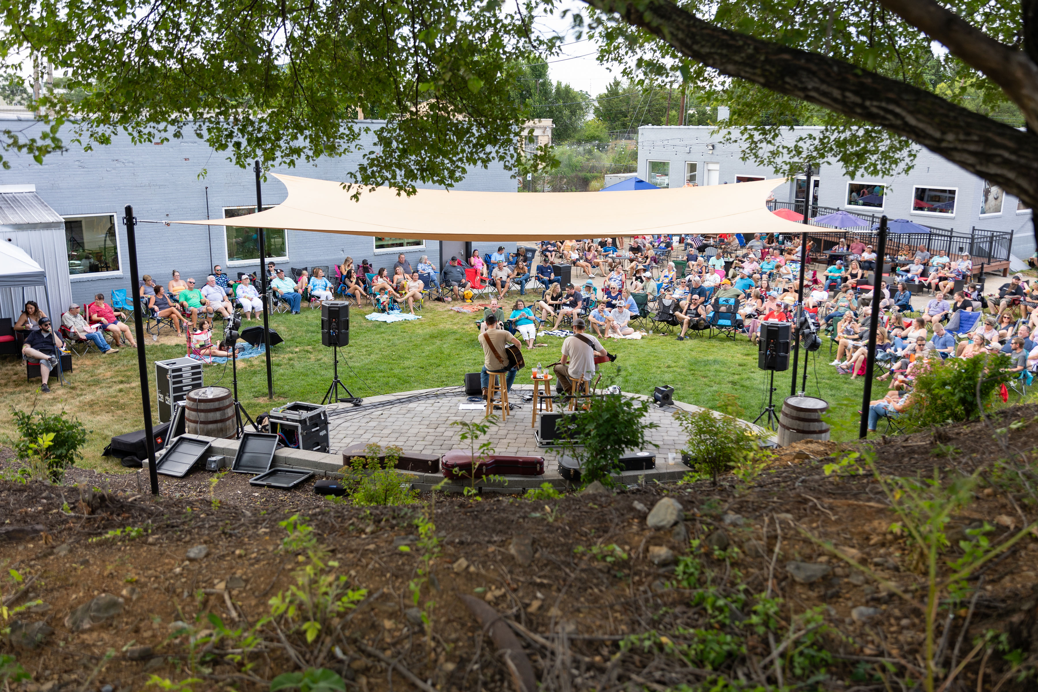 Live music in the Brady's courtyard